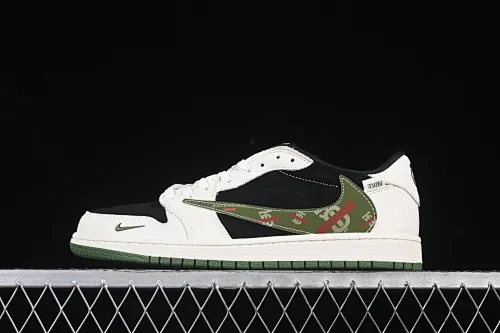 All categories Air Jordan Jordan series basketball shoes Air Jordan 1 Low High-end customized low-top sneakers Travis Scott x Fragment Design x Air Jordan 1 Low OG SP Joe 1 Burberry joint beige black green hook low-top cultural casual sneakers XS2024-032